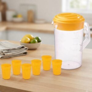 SET DE JARRA COMADRE DE 3.70L + 6 VASOS L-1253