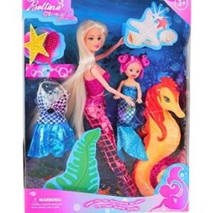 SET COMPLETO DE SIRENA ELISA CON CABALLO DE MAR JU-357