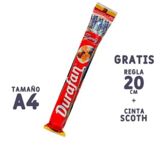 FORRO DURAFAN TAMAÑO A4 + REGLA+ CINTA L-2338