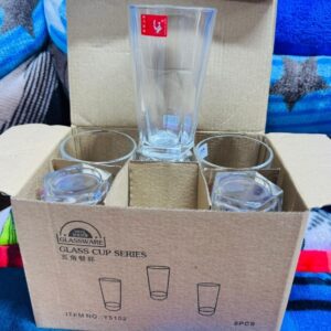 SET DE 6 VASOS BASE HEXAGONAL L-1235
