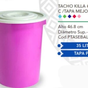 TACHO CON TAPA KILLA 35LITROS L-2466
