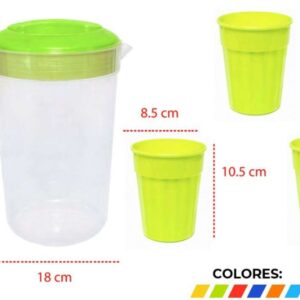 SET JARRA ABIGAIL 5L + 3 VASOS L-2609
