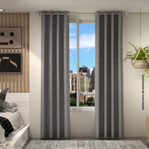SET DE 2 CORTINAS COLOR ENTERO 140 X 230 CM L-1933