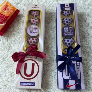 SET DE 4 CORAZONES + LLAVERO EN CAJA EQUIPOS FUTBOL L-2712