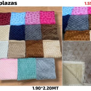 MANTA COLOR ENTERO 2 PLAZAS REVERSO DE CARNERO L-2730