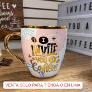 TAZA 19 ONZ DISEÑOS DORADO L-2808