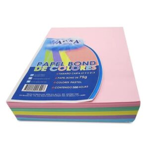 PAQUETE DE 500 HOJAS COLORES PASTEL A4 L-2498