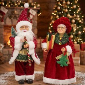 DUO PAPA NOEL + MAMANOELA PREMIUM 50CM L-2940
