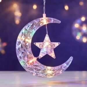 CORTINA LUCES MULTICOLOR LUNA ESTRELLA 3M L-2943
