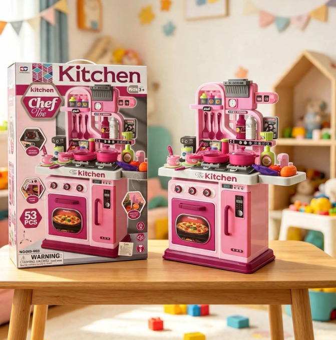 SET DE COCINA 53PCS LUCES + SONIDO CON ACCESORIOS 008-969 JU-727