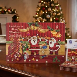 SET DE 6 INDIVIDUALES + POSAVASOS NAVIDEÑOS L-1319
