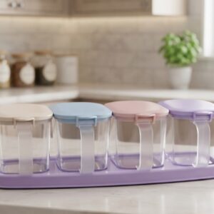 SET DE 4 CONDIMENTEROS DE PLASTICO L-2862