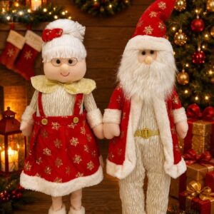 DUO PAPA NOEL 100CM+ MAMANOELA PATILARGA 80CM L-3000
