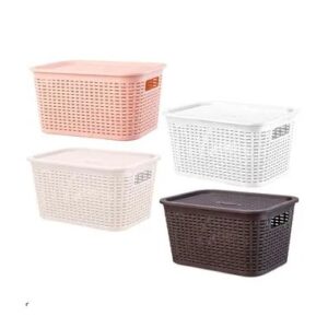 CANASTA DE ALMACENAMIENTO CON TAPA 25CM L-3039