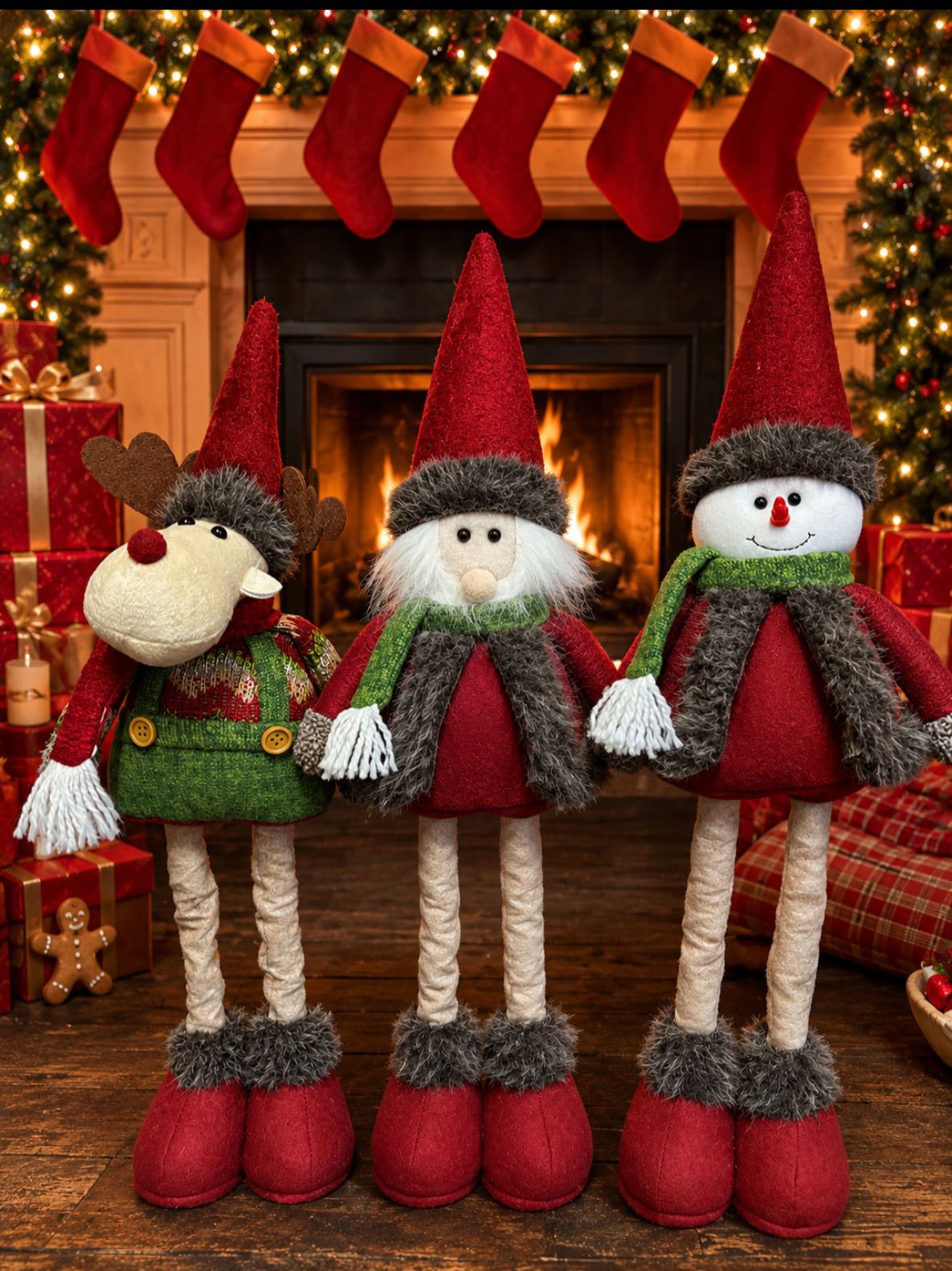 FAMILIA PATILARGA 60CM (RENO, MUÑECO NIEVE, PAPA NOEL) L-3011 - Imagen 4