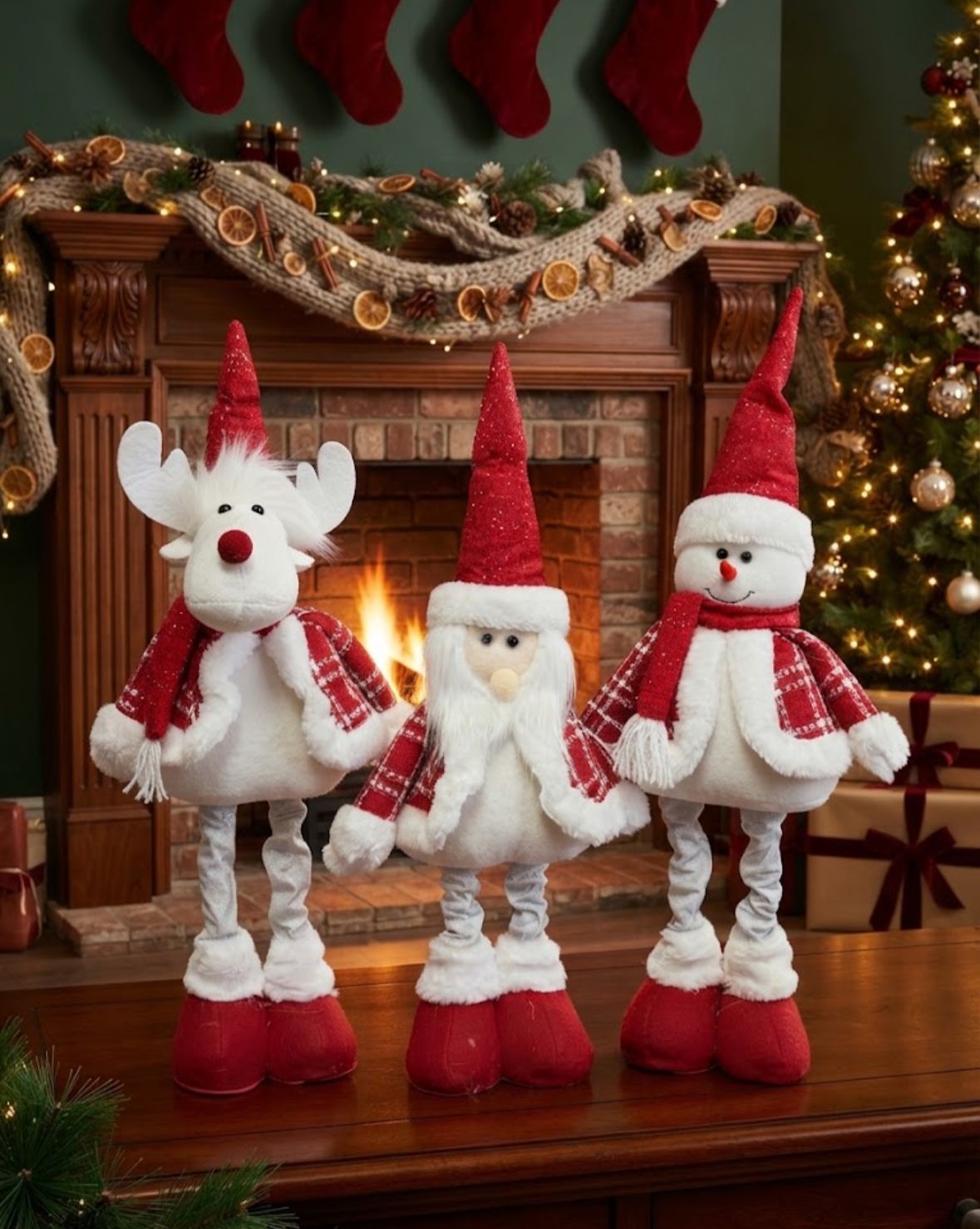 FAMILIA PATILARGA 60CM (RENO, MUÑECO NIEVE, PAPA NOEL) L-3011 - Imagen 2