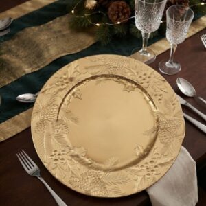 PLATO BASE DECORATIVO HOJAS L-3061