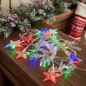 CASCADA  MULTICOLOR FIGURA ESTRELLA FIGURAS NAVIDAD 3M (SD-238) L-3090