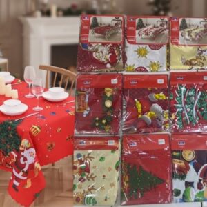 MANTEL PREMIUM DISEÑO NAVIDEÑO ANTIMANCHA150X250CM (6-8SILLAS) L-3111