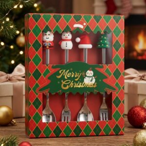 SET DE 4 CUBIERTOS NAVIDEÑOS L-3144