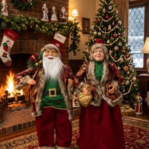 DUO PAPA NOEL + MAMANOELA PREMIUM 120 CM L-3146