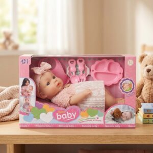 SET DE BEBÉ CON ACCESORIOS DE COMER EN CAJA JU-757