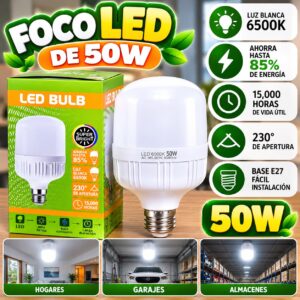 FOCO LED 50 WATTS LUZ BLANCA L-1325