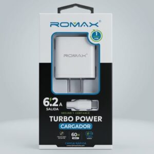 CARGADOR TURBO POWER 60W + CABLE TIPO C  L-3161