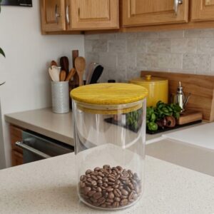 FRASCO CIRCULAR TAPA BAMBU 750ML L-3166